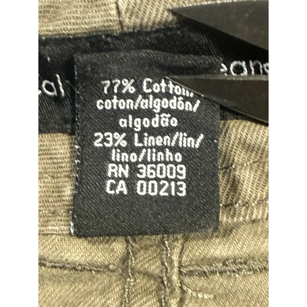 Calvin Klein Jeans Women's Beige Cotton-Linen Blend Drawstring Capri  Size 10